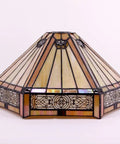 Lit Yellow Hexagon Tiffany Style Glass Lamp Shade Replacement For Arched Floor Lamp Torchiere And Pendant Lights 12 Inch Wide