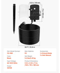 Heavy Duty Weatherproof Outdoor Power Stake With 50 Ft Extension Cord Six Sturdy Outlets, black color with stakes for easy setup.