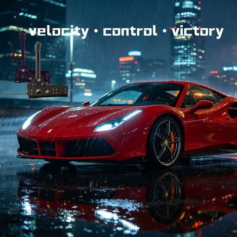 Advanced Racing Sequential Shifter Gearshift With High Precision Hall Sensor USB Shifter in cityscape with sports car