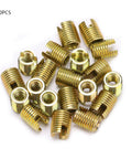 20pcs Self Tapping Thread Inserts Kit For Auto And Furniture Repairs Heavy Duty Pro Grade Carbon Steel With Yellow Zinc Finish Inner M2 x 0.4 And Outer M4.5 x 0.5 Threads 6mm Length