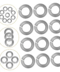 100 Pcs Stainless Steel Split Design Spring Washers Lock Washers Kit For Repairs With Heavy Duty Anti Loosening, Surface Protection, And High Strength Fasteners Set For Home, Garage, Auto, And DIY Equipment Projects, assorted sizes