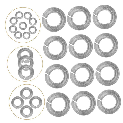 100 Pcs Stainless Steel Split Design Spring Washers Lock Washers Kit For Repairs With Heavy Duty Anti Loosening, Surface Protection, And High Strength Fasteners Set For Home, Garage, Auto, And DIY Equipment Projects, assorted sizes