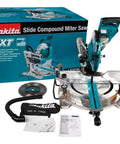 Makita LS1019L 10-inch dual-bevel sliding compound miter saw with laser, turquoise color, front view