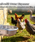 Heavy Duty Stainless Steel Water Dispenser For Dogs Cats And Poultry With Smart Float Valve Auto Refill keeps pets hydrated outdoors.