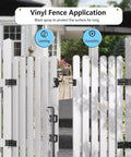 Vinyl Fence Gate Hardware Kit Matte Black For Double Gates Includes Four Hinges One Latch And One Drop Rod All In One Beast Setup