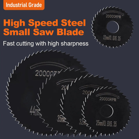 Workhorse Internal Pipe Cutter Set For PVC And ABS Pipes blades showing various sizes and RPM markings