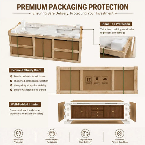 Gimme This Dope 60 Inch Freestanding Double Sink Bathroom Vanity Built From Solid Wood With Dual Stone Basins Smart Anti Fog Mirror And Heavy Duty Waterproof Storage For Zero Hassle Setup Vibes in premium packaging setup.