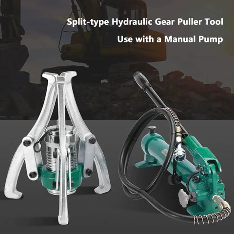 Professional Grade Hydraulic Bearing Puller Kit With Hand Pump And Adjustable Two Three Jaw Gear Separators For Wheel Hub Removal and manual pump tool.