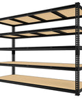 60 Inch Wide Heavy Duty Garage Storage Shelves, 72 Inch Tall Metal Racking System That Holds Up To 3000 Pounds Per Shelf, Perfect For Tires, Large Boxes, Fish Tanks, Reptile Enclosures, Tools And More, black