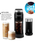 Barista Style Single Serve Coffee Maker With Built In Milk Frother For Hot Or Iced Lattes And Cappuccinos, Black