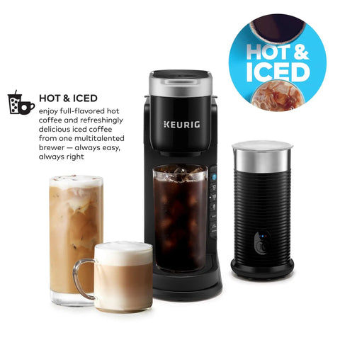 Barista Style Single Serve Coffee Maker With Built In Milk Frother For Hot Or Iced Lattes And Cappuccinos, Black