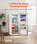 17 Cu Ft Frost Free Upright Freezer And Convertible Refrigerator With Auto Defrost Digital Temp Control, open showing food storage.