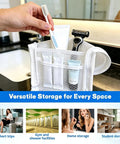 Two Pack Upright Standing Travel Toiletry Organizer Bags Waterproof Clear Translucent Makeup Case on bathroom counter