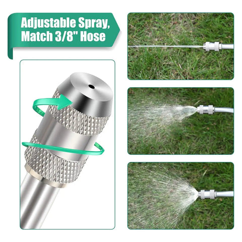 Stainless Steel Garden Sprayer Wand With Adjustable Nozzle 29 Inch Universal Three Eighths Inch Hose Fittings