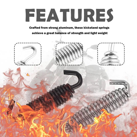 Heavy Duty Aluminum Motorcycle Kickstand Springs Pair OEM 50005-85A Fits Harley Softail Fxst And Tour Glide Flt with detailed glossy finish.