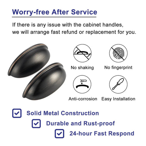 Pack Of 10 Oil Rubbed Bronze Bin Cup Pull Handles For Kitchen Cabinets And Drawers Heavy Duty Zinc Alloy Hardware, anti-corrosion design.