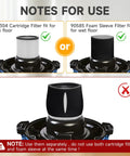 2 Pack Replacement Vacuum Filter Kit For 90304 90350 90333 90585 Wet Dry Vac Cartridges With Lids And Filter Foam Sleeve usage instructions