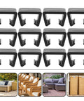Sectional Sofa Fasteners And Rattan Furniture Clips For Wicker Chairs, Outdoor Couch Clips, set of 12 in black for patio furniture