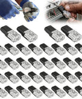 No Tools Quick Connect Wire Connectors 2 Pin Double Wire Plug In With Locking Buckle Flame Retardant Lock Strip Connector 18-22 AWG