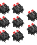 Four Way Spring Terminal Clip Push Release Connector Plate Jack Socket for speaker wiring, 8 pieces, red/black coding