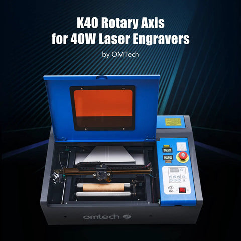 K40 Rotary Axis Attachment For 40W 45W CO2 Laser Engravers inside machine view, features adjustable rollers for 360 designs.