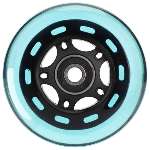 Inline Skate Wheel Replacement Kit 85A 64mm Blue For Smooth Cruising With Pro Grade ABEC9 Bearings And Floating Spacers