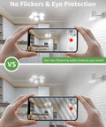 Comparison of dimmable LED bulbs 100W equivalent 14W 1500LM daylight white with smooth dimmer compatibility, showing flicker effect.