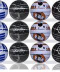 Space Wars Golf Balls 12 Pack Designs For Tournament Quality Performance With 352 Dimple Pattern, multicolor space-themed prints visible.