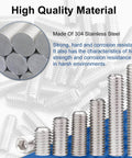 M3 X 3mm Flat Cup Point Set Screws, 304 Stainless Steel, Internal Hex Allen Drive, Socket Grub Screws, 50 Pack