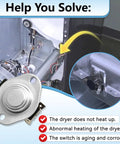Dryer Thermostat Limit Switch Replacement 501993 60T11 L125-31C shown installed in electric dryer, gray metal hardware