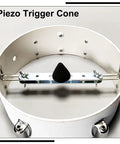 Piezo Trigger Cone For Electronic Drums And Percussion Gear 1.38x1.46 Inch in drum, showing black cone mounted inside