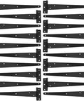 12 Piece T Strap Barn Door Hinges Black 10 Inch Heavy Duty Hinges For Barn Gates Fence Cabinets Shutters And Sheds Durable Hardware