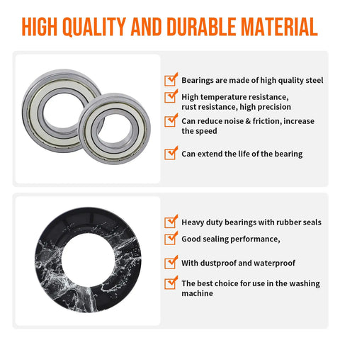 Washer Tub Bearing And Seal Kit For Samsung Replacement Parts Built To Last With High Precision And Rust Resistant Steel