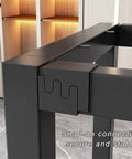 Heavy Duty Steel Table Legs And Removable Metal Frame For Dining Office Coffee Tables Pro Grade DIY Desk Brackets close-up of snap-on connection