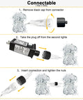 Green Outdoor Icicle Christmas Lights 33ft 400 LED With Connectable Clear Wire 8 Modes Timer Waterproof Plug In instruction steps