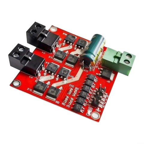 Dual DC Motor Driver Module XY 160D 160W 7A L298 H Bridge For PWM Controllers Six Point Five Volts To 27 Volts Power Range Ideal For RC Cars And Automation Projects Great For Robotics Automation RC Hobbyists And DIY Makers, red PCB with screw terminals