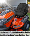 Universal Lawn Mower Seat Cover With Cushioned Protection For Cub Cadet ZTX6 60 And Similar Models on a red mower