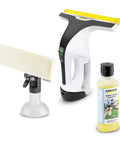 Kärcher WV 6 electric window squeegee, 11-inch wide, white/black with yellow head; includes cleaning concentrate
