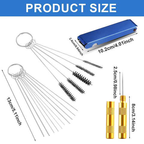 Carburetor Cleaning Kit Pro Grade All In One With Torch Tip Cleaner Stainless Steel Tools 13 Cleaning Lines 10 Needles 5 Nylon