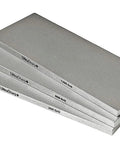Stack of three silver diamond sharpening stones with labeled grit sizes 300, 600, and 1200 from Dope Value Diamond Sharpening Stone Set.