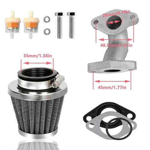Beefed Up Carburetor Kit For 50cc 70cc 90cc 110cc 125cc Four Stroke ATVs Quads Go Karts Dirt Bikes With Air Filter and Manifold