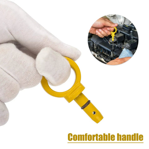 Aluminum Oil Dipstick Pull Handle Replacement For Dodge Chrysler Jeep Models With Viton O Ring And Installation Kit Yellow