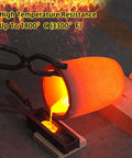 Heavy Duty Clay Graphite Crucible With Pour Spout For Metal Melting And Foundry Work pouring molten metal