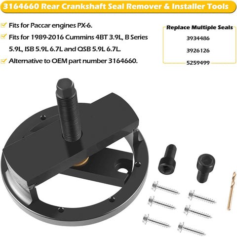 Pro Grade Front And Rear Crankshaft Seal And Wear Sleeve Remover And Installer Tool Set For 3.9L 5.9L 6.7L Diesel Engines with components