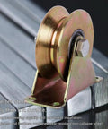 Heavy Duty Sliding Door Pulley V Wheel Featuring Double Sealed Ball Bearings For Inverted Track Gates Galvanized Steel Design with bronze wheel