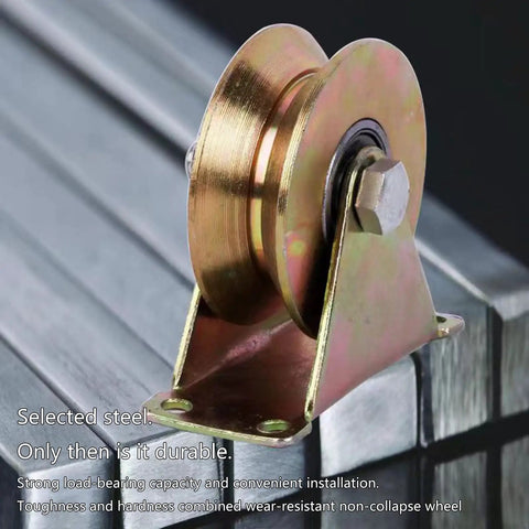 Heavy Duty Sliding Door Pulley V Wheel Featuring Double Sealed Ball Bearings For Inverted Track Gates Galvanized Steel Design with bronze wheel