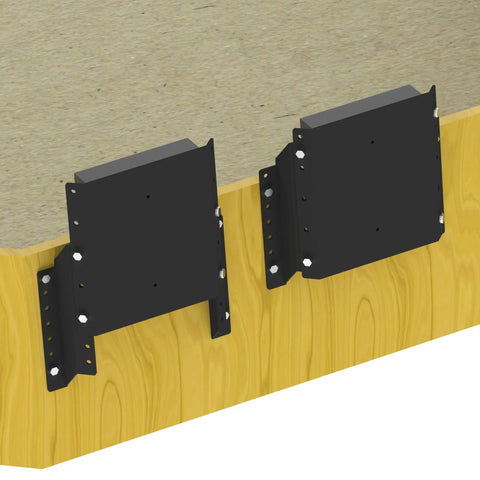 Adjustable Four Inch Setback Jack Plate For Outboard Engines Up To Thirty Five Horsepower mounted on a fishing boat transom.