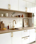 10 Pack 5 Inch Champagne Bronze Cabinet Pulls For Kitchen Cabinets And Drawers Zinc Alloy Handles With DIY Friendly Install Durable Sleek Hardware For Any Modern Kitchen on white kitchen cabinets
