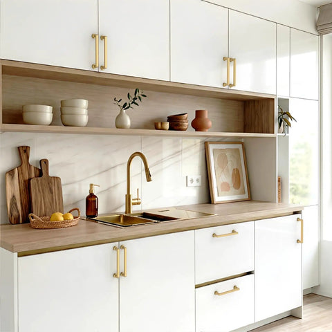 10 Pack 5 Inch Champagne Bronze Cabinet Pulls For Kitchen Cabinets And Drawers Zinc Alloy Handles With DIY Friendly Install Durable Sleek Hardware For Any Modern Kitchen on white kitchen cabinets