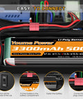 14.8V 3300mAh LiPo 4S Battery Pack 50C with T Plug for RC Helicopter Quadrotor Plane Boat installed in a vehicle